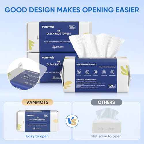 Disposable Face Towels,Biodegradable Ultra Soft Washcloths for Sensitive Skin,Suitable for Facial Cleansing,Skin care and Makeup Removal,Lint-free,Trave,Daily Cleansing,100 Count