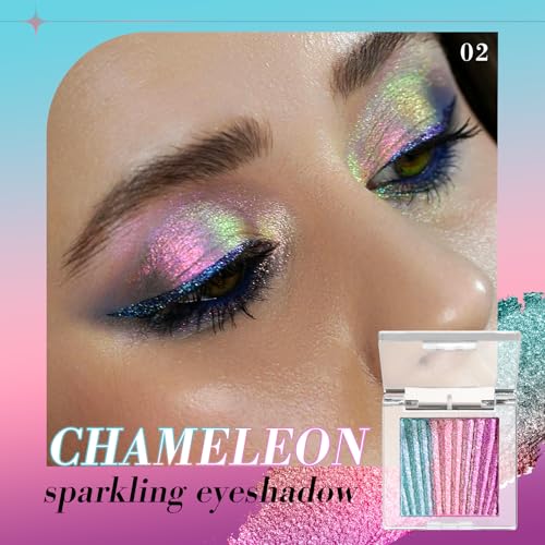 Afflano Chameleon Multichrome Eyeshadow Palette Blue-Pink-Purple