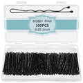 Black Bobby Pins 300 Pcs with Storage Box - 2 Inch Hair Pins for Women & Kids - Invisible Wavy Hair Clips