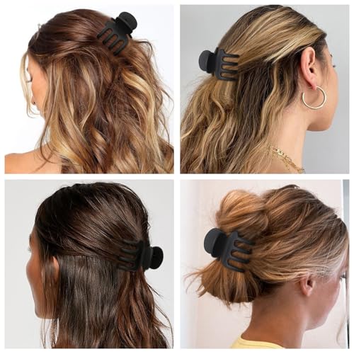 8 Pcs Small & Medium Non-Slip Claw Hair Clips Set for Thin Hair