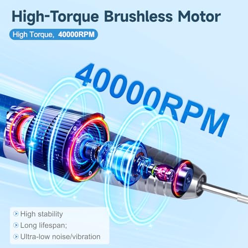 Professional Brushless Nail Drill 40000RPM Cordless