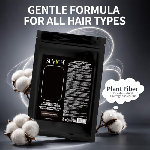 SEVICH Hair Fibers Refill 100g Dark Brown for Thinning Hair | Instant Thickening Powder