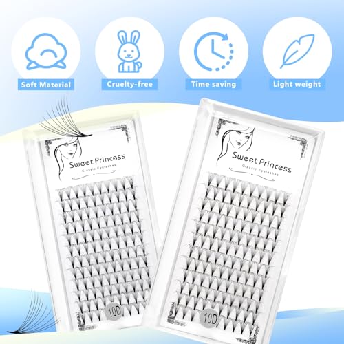 120Pcs Thickness 0.07mm C Curl,Premade 10D Fans Volume Eye Lashes Extensions Nature Long Professional Individual False Eyelashes Cluster Makeup Tools 8-18mm to Choose (11MM)