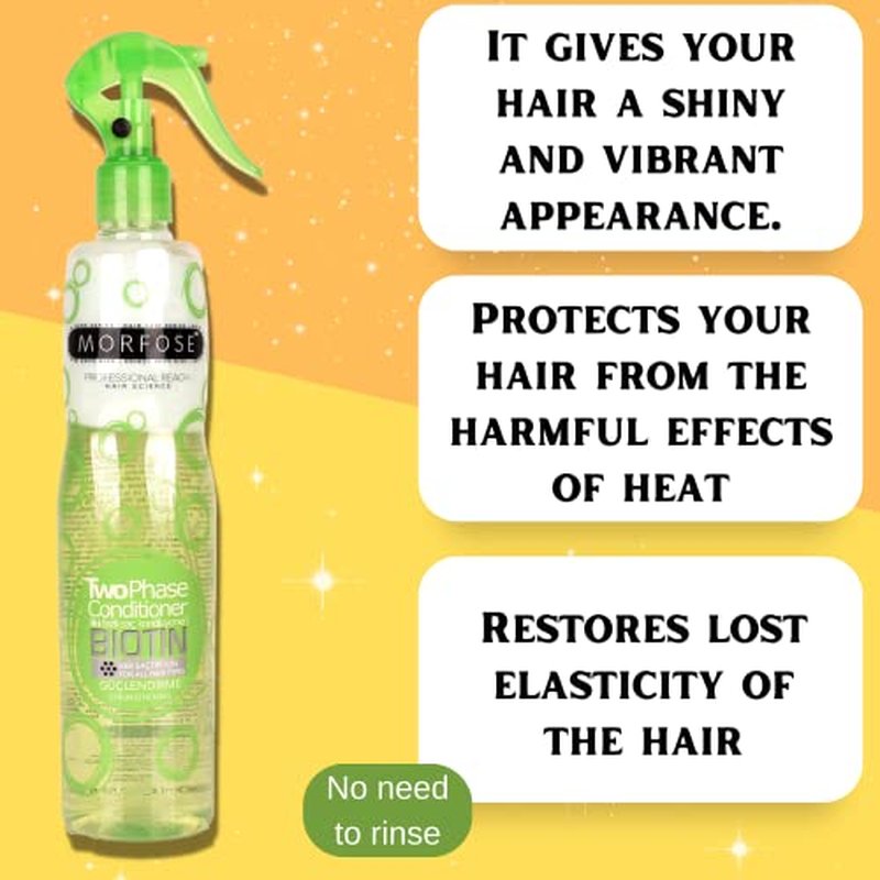 Morfose Biotin Leave-In Conditioner Spray for Dry & Damaged Hair - 13.52 Fl. Oz
