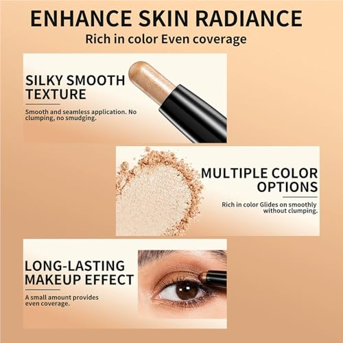 8 Colors Cream Eyeshadow Sticks, 12H Waterproof Shimmer