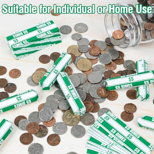 THEBLUETOUCH 100 pcs White Kraft Flat Coin Wrappers for Dimes - 100 Dimes Only