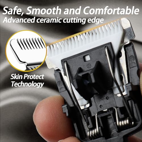 3 Pcs Replacement Trimmer Blades for Manscapes The Lawns Mower 4.0 3.0 2.0 Series, Ceramic Trimmer Blade Refill Cartridge with Skin Guard & Easy Snap-in Design