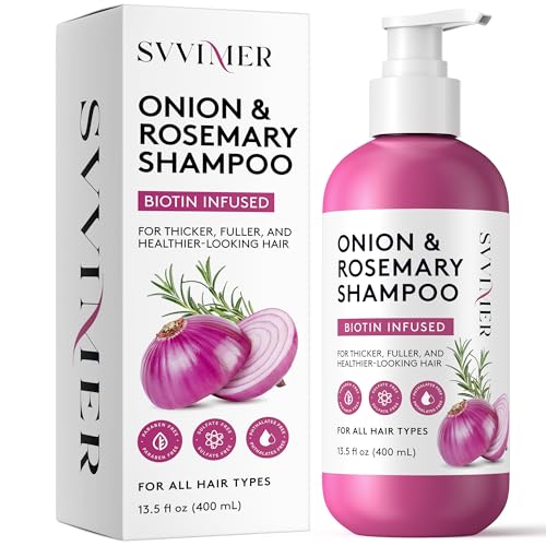 Svvimer Onion Rosemary Biotin Shampoo for Hair Growth, 13.5 Oz