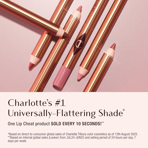 Charlotte Tilbury Lip Cheat Lip Liner Pencil - Gives Lips a Fuller-Looking, Defined Pout - Enriched with Jojoba Oil & Hyaluronic Acid - Waterproof, Smudge-Proof & Transfer-Proof