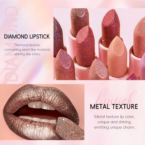 Metallic Dark Brown Lipstick & Liner Set - Diamond Shine
