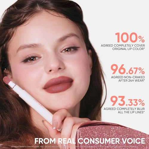 JUDYDOLL Cushion Matte Lip Cream, Hydrating Matte Lipstick with Tripeptide & Squalane, Lip line blurring, Velvet Lip mud, Smudge-Proof, Transfer-Proof, Long-Lasting, Non-craked (New N12 Toffee Peach)