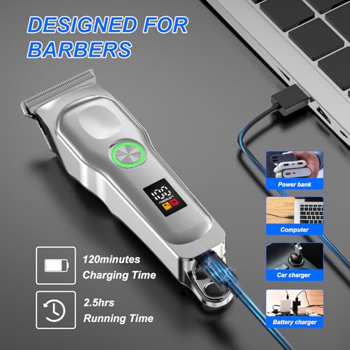 DONGYIN Mini Cordless Hair Clippers for Men with LED Display