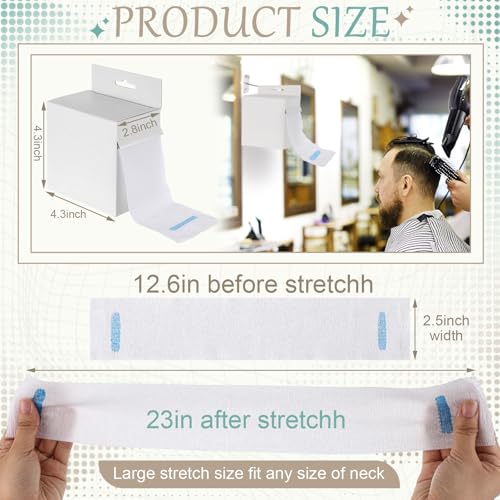 Marspark Disposable Barber Neck Strips with Hanging Dispenser – 5 Rolls, 400 Strips