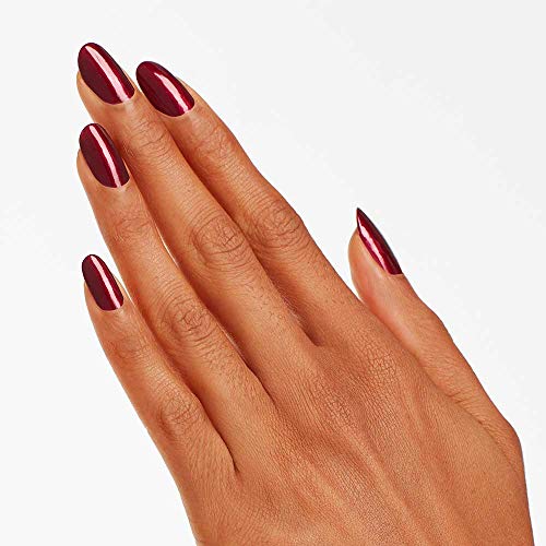 OPI Bogotá Blackberry Nail Lacquer - Opaque Dark Red Pearl, Long-Lasting Polish
