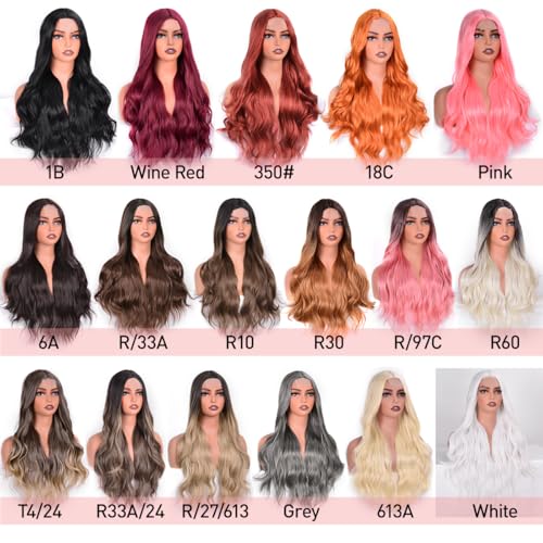 28 Inch Brown Blonde Highlight Body Wave Lace Front Wig