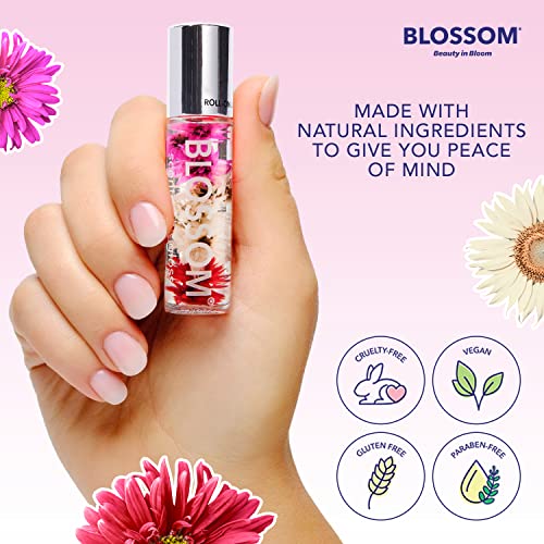 Blossom Roll-On Lip Gloss with Real Flowers, Cherry