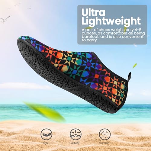 SEEKWAY Water Shoes Women Men Adult Quick-Dry Aqua Socks Barefoot Non Slip for Beach Swim River Pool Lake surf Black SK002(U)