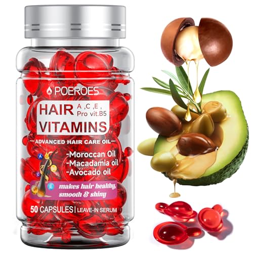 Hair Oil Capsules with Vitamins A C E B5 - Argan & Avocado