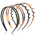 REDANHA 4-Piece Classic Black Brown Zigzag & Shark Tooth Headband Set - Non-Slip Hair Accessories for Women & Girls