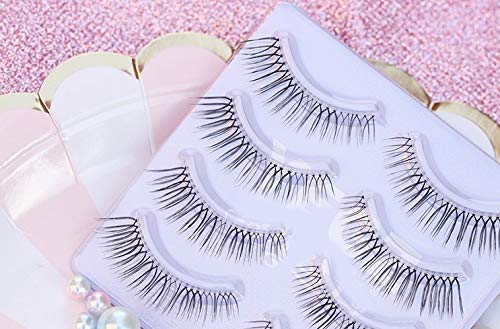 Dorisue Short natural eyelashes false eyelashes natural wispy lashes 4 eyelashes pack lashes pack