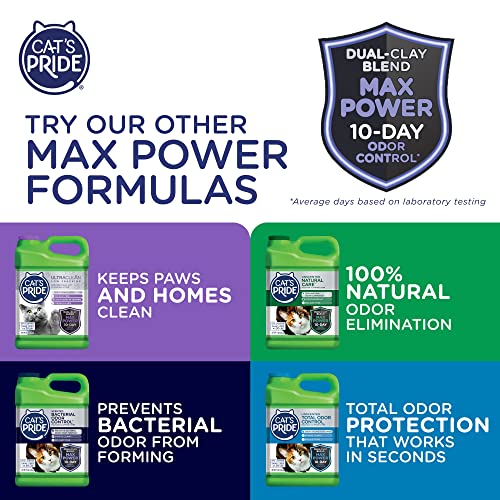 Cat's Pride Max Power: Total Odor Control - Up to 10 Days of Powerful Odor Control - Strong Clumping - Hypoallergenic - 99% Dust Free - Multi-Cat Litter, Unscented, 15 Pounds