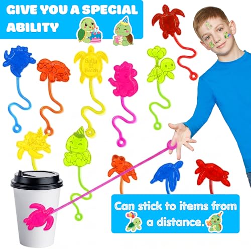 48-Piece Turtle Party Favors Set - Stick Hands & Tattoos
