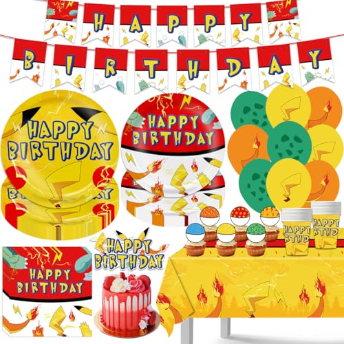 Yellow Lightning Birthday Party Decorations Set for 20 Guests