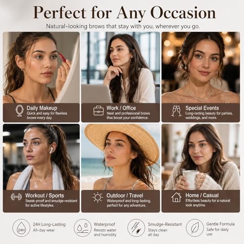 Dual-Ended Eyebrow Pencil with 2-Fork Tip & Brush - Dark Brunette