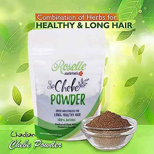 Roselle Naturals Chebe Powder for Hair Growth Imported from Chad, Africa 60g - African Chebe Hair Powder Organic, Hair Treatment Mask, Deep Moisturizing Hair Growth