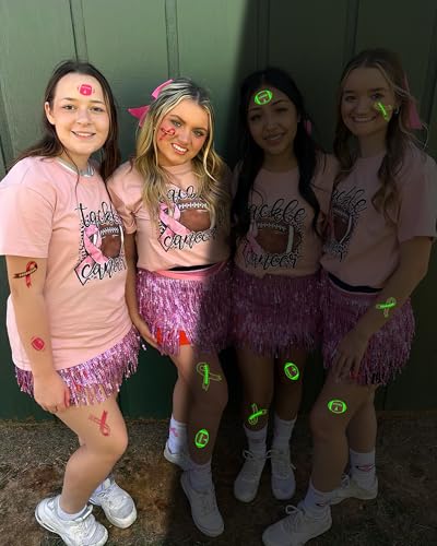 Luminous Pink Glow Temporary Tattoos - 20 Sheets Breast Cancer Awareness