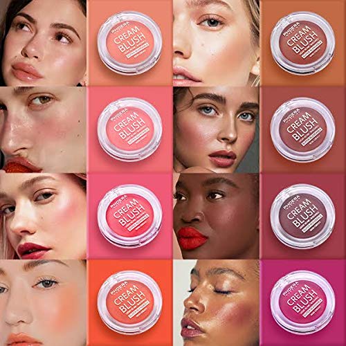 PHOERA Makeup Face Cheek Blush Cream Matte Blusher Super blend-able Sweat-Resistant Pressed Foundation Non_Greasy Palette (107 GRAPE)