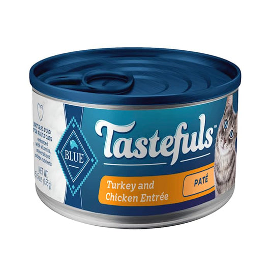 Blue Buffalo Tastefuls Turkey & Chicken Entrée Pate Cat Canned Food, Wheat Free, 5.5 Ounces (Pack of 1)