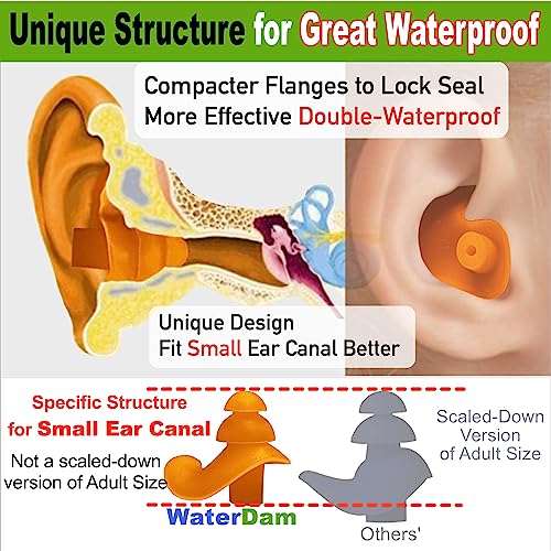 WaterDam Swimming Ear Plugs Great Waterproof Ultra Comfy Earplugs Prevent Swimmer's Ear