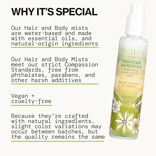 Pacifica Tahitian Gardenia Hair & Body Mist, 6 oz