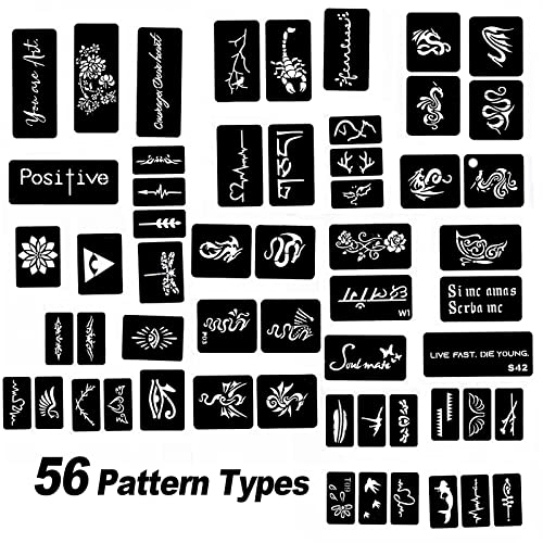 HAWINK Temporary Tattoo Markers & 56 Stencils Kit