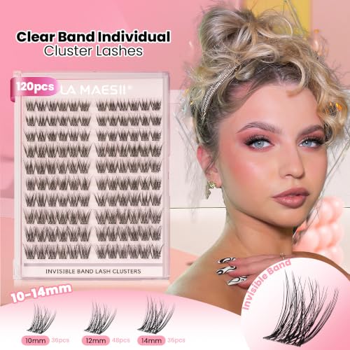 Clear Band Lash Clusters 10-14mm Natural Look Individual Eyelashes