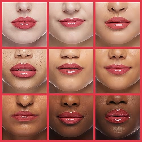 Hydrating Lip Glow Oil, Lip Oil Gloss Transparent Toot Tinted Nourishing Long Lasting Repairing Lightening Lip Lines (RASPBERRY) 0.2 OZ