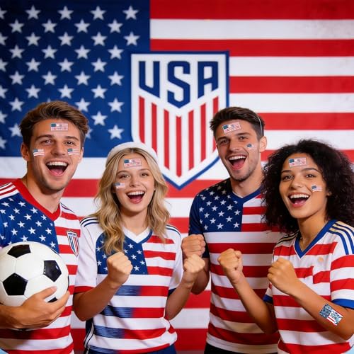 56 Pack American Flag Temporary Tattoos Waterproof