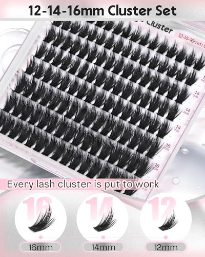 Reusable Fluffy Manga Lash Clusters Set - 12-14-16mm Wispy Extensions