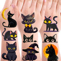 152 Black Cat Temporary Tattoos - 24 Sheets Halloween Party Favors