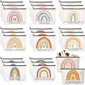 Coume 30 Pcs Teacher Appreciation Gifts Bulk for Women Inspirational Rainbow Canvas Makeup Bags Thank You Cosmetic Bags for Teacher Employee Coworker Gifts, 10 Styles(Elegant)