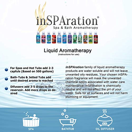 inSPAration Spa and Bath Aromatherapy 113X Spa Liquid, 9-Ounce, Country Herbal, Blue