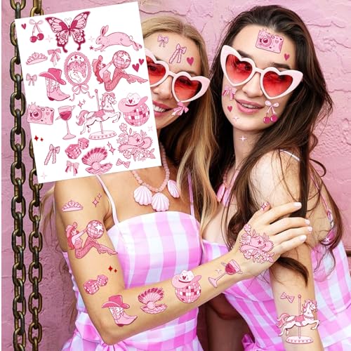 Pink Pony Club Temporary Tattoos - 2 Sheets Party Favor