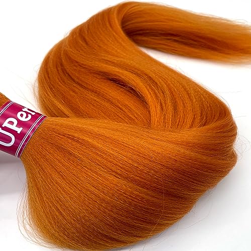 Ginger Orange Braiding Hair Pre Stretched Kanekalon Knotless Prestretched Braiding Hair 30 inch Long Colored Hair Extensions for Braiding Pre Stretched Micro Braids Itch Free Yaki Braiding Hair