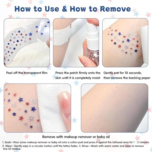 Glitter Freckles Temporary Tattoos 6-Pack Waterproof Face Stickers
