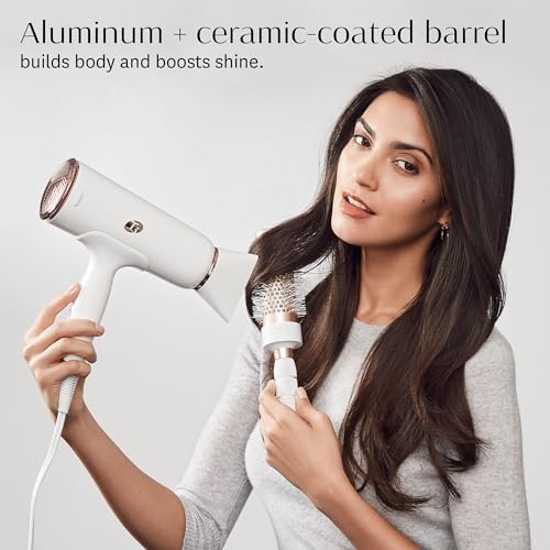T3 Volume Round Hair Brush Ceramic-Coated Barrel Vented Round Brush for Blow Drying Heat Resistant Bristles