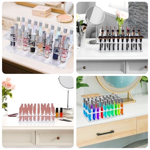 Rollerball Perfume Organizer, Beauty Scent Holder, 36 Space Clear Acrylic Perfume Organizer consists of 16 large sizes and 20 small sizes Tall Scented Oil Storage Display Case