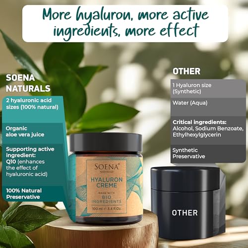 Hyaluronic Acid Cream + Q10 - Quadruple Anti-Wrinkle Complex - Anti-Aging - Day & Night Cream - Highly Dosed Moisturizing Cream - For Face & Decollete