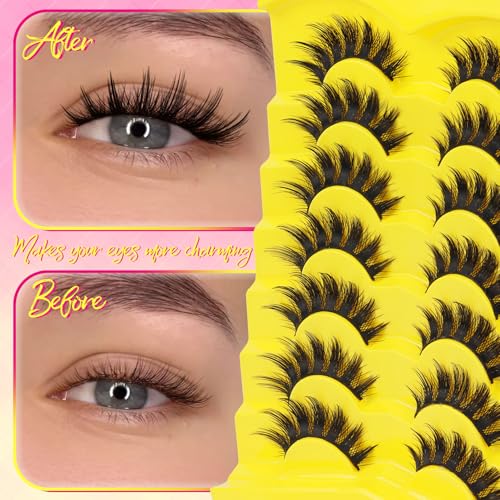 Ahrikiss Manga Spiky Anime False Eyelashes - Faux Mink 7 Pairs
