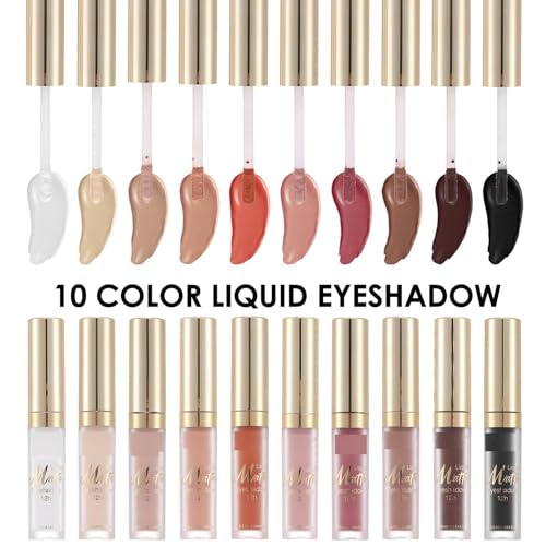 Matte Liquid Eyeshadow Set - 8 Neutral Colors, Waterproof & Long-Lasting